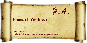 Hamvai Andrea névjegykártya