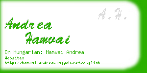 andrea hamvai business card